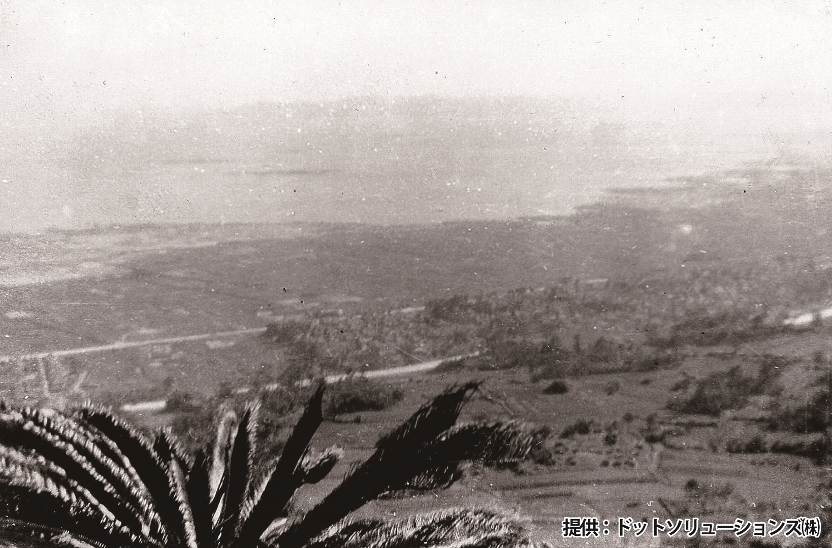 100 中城城跡から見た中城村